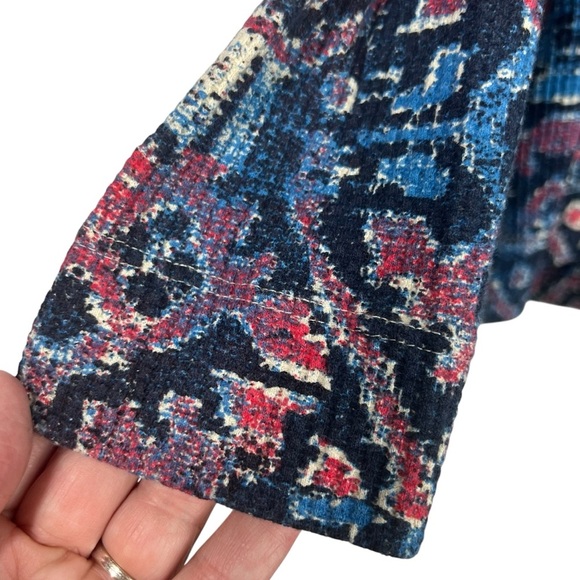 PILCRO by Anthropologie V-Neck Multicolor Waffle Knit Long Sleeve Top XS - Picture 5 of 8